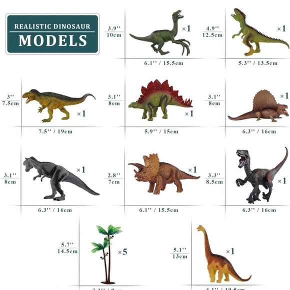 Dinosaur Toys Realistic Jurassic Dinosaurs Figures with Play Mat - Picture 2 of 5
